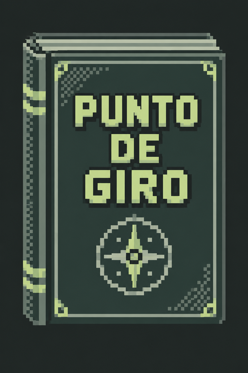 Punto de giro representado como un libro de inventario en pixel art